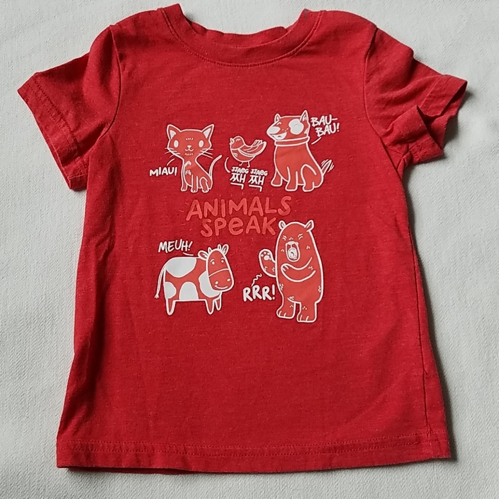 Cute red shirt, size 18 months.